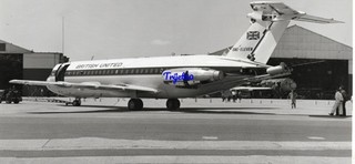 10x6 B&W Photo BAC 1 11 British United outside Production hangar