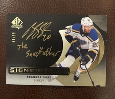 2024-25 SPA Brandon Saad Sign Of The Times Black Inscribed #/99