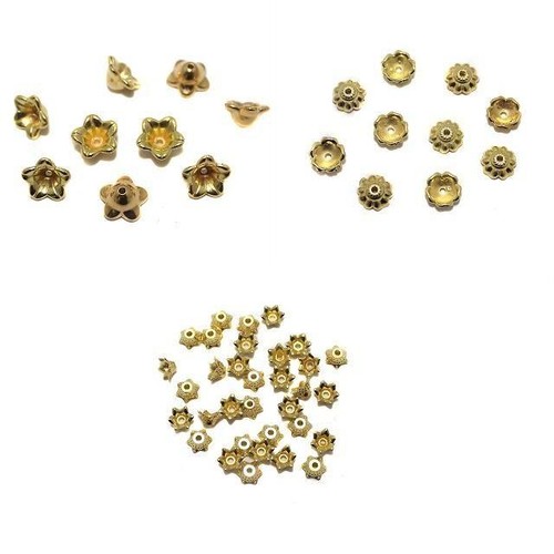 Silk Thread Jewellery Making Acrylic Bead Caps Combo 3 Size - Picture 4 of 8