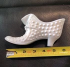 Vintage Fenton Milk Glass Hobnail Cat Head High Heel Shoe Slipper with Label