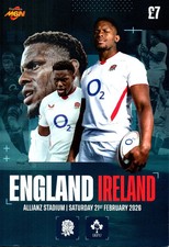 England v Ireland Six Nations Rugby 21/2/26 Official Programme Free Delivery