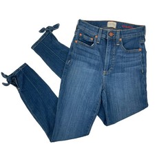 Alice  Olivia Good High Rise Jeans 24 Skinny Ankle Bow Tie Stretch Girlie Cute