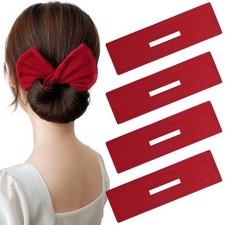 4Pcs Red Hair Bun Maker Flexible Donut Twister Magic 1 Count Pack of 4