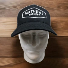 Mathews Archery Trucker Hat Snapback Adjustable Black And Gray OS Discoloration