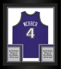 Framed Chris Webber Kings Signed Purple 1998-99 Mitchell & Ness Authentic Jersey