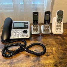 Vtech Corded Phone Digital Answering Machine  3 Cordless Phones -No Power Cords