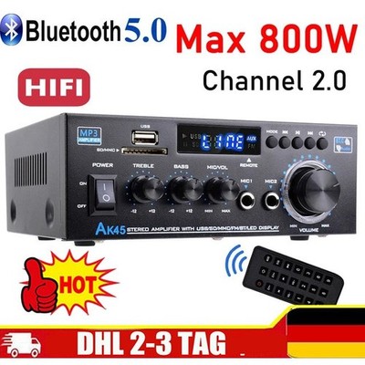 1000W bluetooth Verstärker Vollverstärker HiFi Stereo Amplifier Digital FM DHL