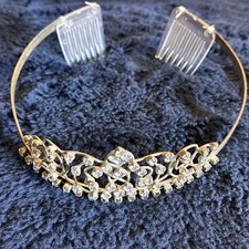 Vintage 1950s Rhinestone Tiara Hair Comb Bridal Hair Jewelry