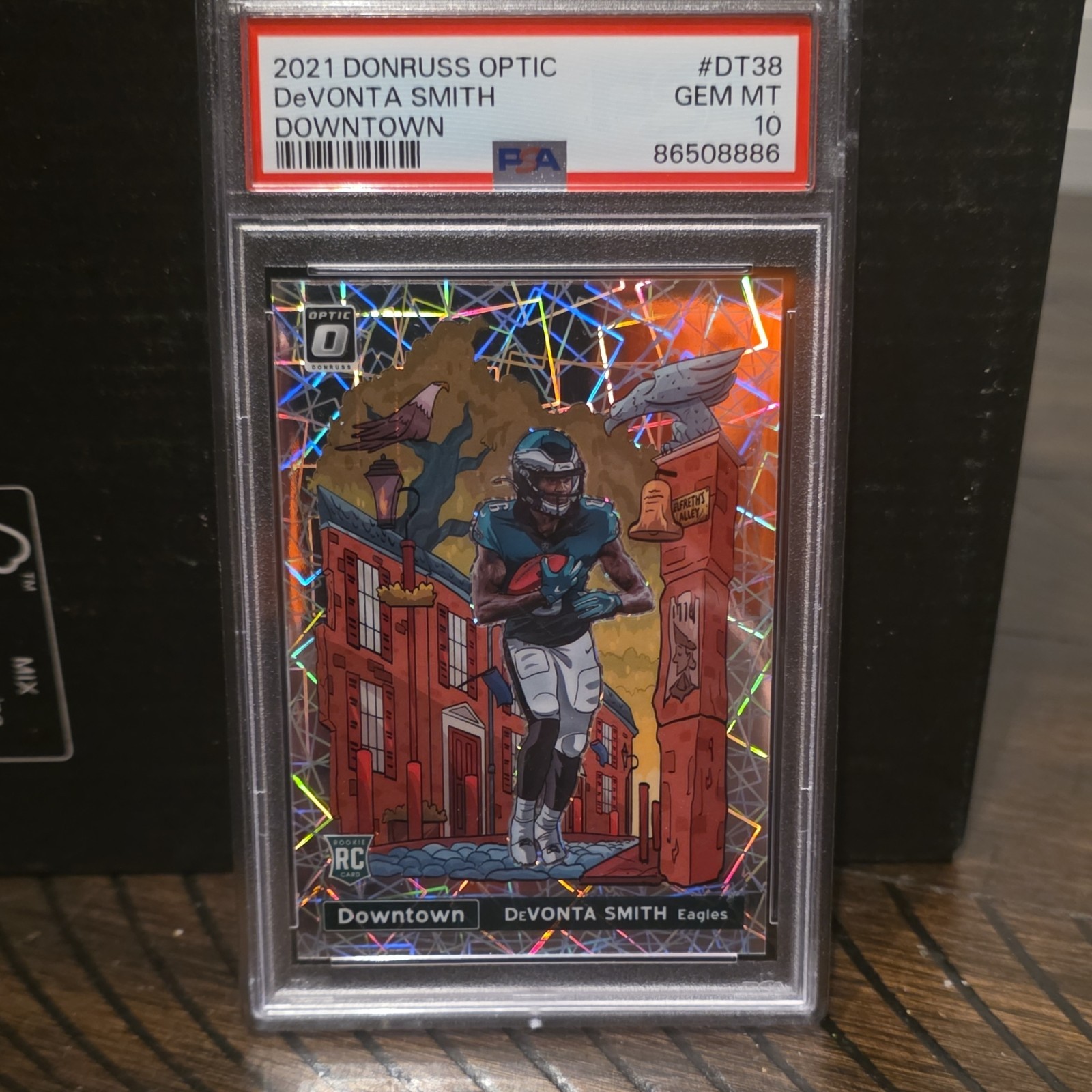 2021 Panini Donruss Optic DeVonta Smith Downtown #DT-38 PSA 10 Eagles