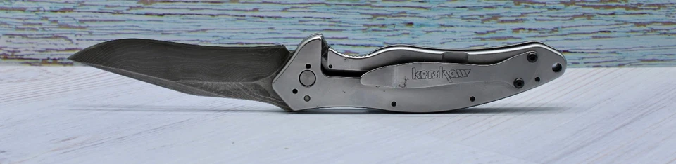 Aleta lisa Kershaw 1840DAM Shallot Ken Onion Design 3-1/2" Damasco - sin usar Foto 4 de 4