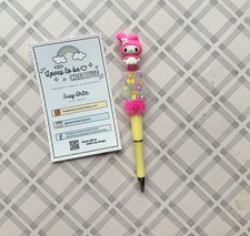 Kawaii Pink Bunny Character Focal Fancy Beaded Pen for Journaling