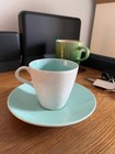Poole Pottery two tone Cup And Saucer in seagull ice green