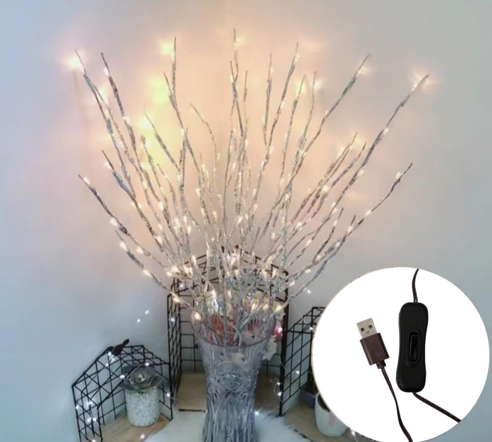 Ramo Luminoso 77cm con 120 LED USB - Decorazione per Casa e Feste