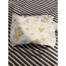 Vintage Charles D Owen Bunny Bird Turtle Pastel Nursery Small Decorative Pillow
