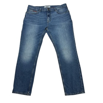 Tommy Hilfiger Tommy Jeans Men 37x29 (Actual) Blue RYAN Straight Stretch Retro