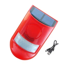 New Solar Motion Sensor Alarm 110db Siren Strobe Light Security Alarm Lamp