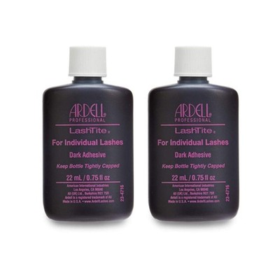  LashTite Lash Adhesive, Dark Eyelash Glue for Individual Lashes 0.75 oz, 2 Pack