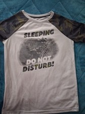 Boys 2 PC Short Pajamas Size 16, Polyester, Dinosaur On Front Camouflage Shorts