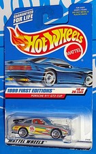 Hot Wheels 1999 First Editions 10/26 #912 Porsche 911 GT3 Cup Silver Black Wing