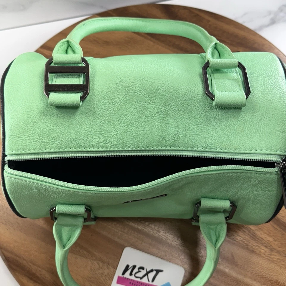*VTG* FOX RACING Speedy Style Mint Green Handbag Zip Double Handle Purse - Image 3 of 4