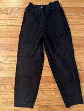 NWT Cedars Women s Vintage 80 s 1980 s Black Suede Lined Pants Size Small New
