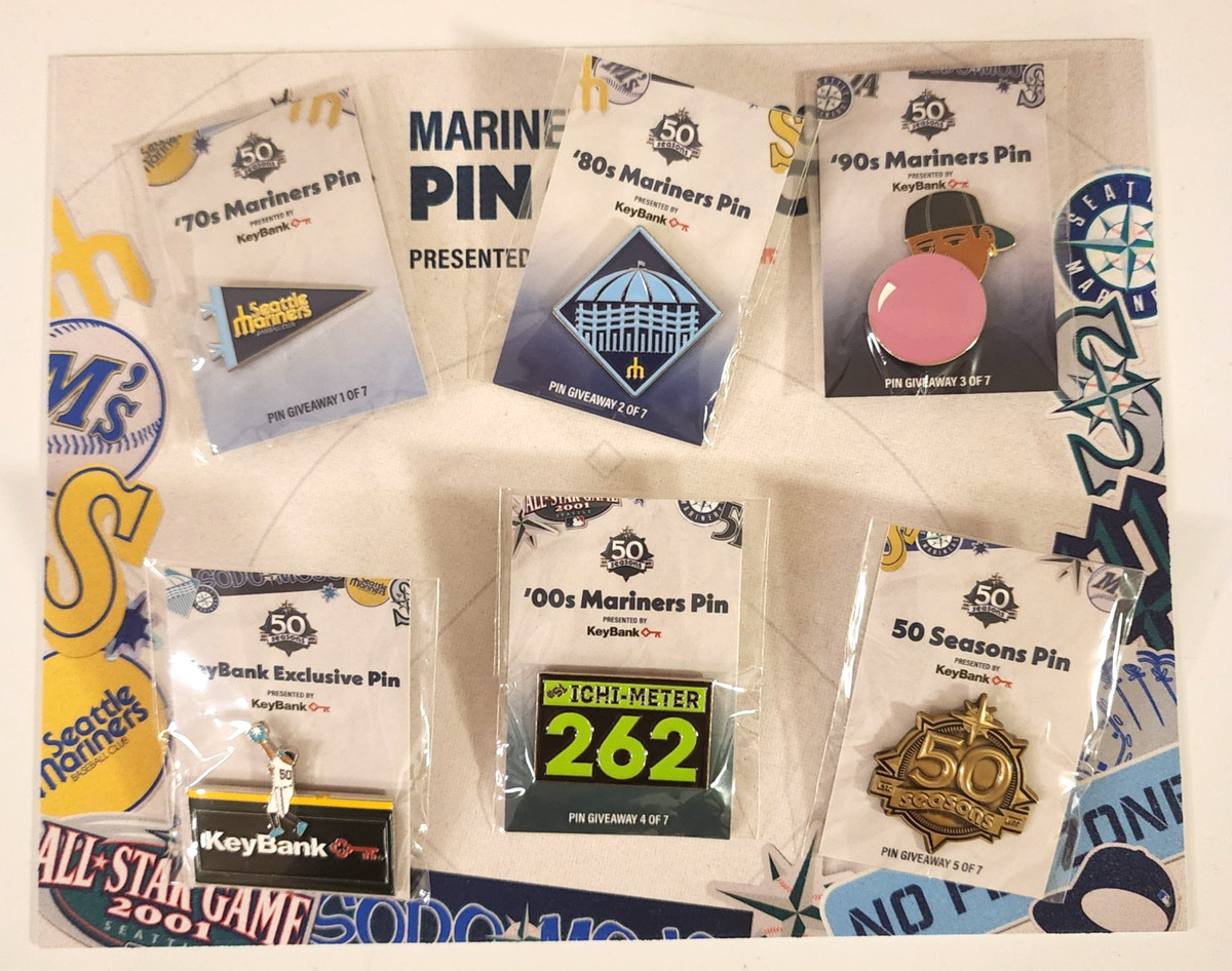 2026 Seattle Mariners 50 Seasons Pin, 70s, 80s, 90s, 00s, 10s, Speical, Felix