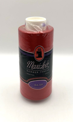 Maxi-Lock Serger Thread 3,000 yard Cone #45136 Poppy Red NEW Sealed