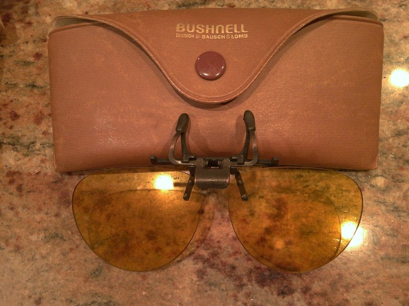VINTAGE BAUSCH & LOMB AVIATOR BUSHNELL SHOOTING GLASSES - RARE CLIP ON MODEL