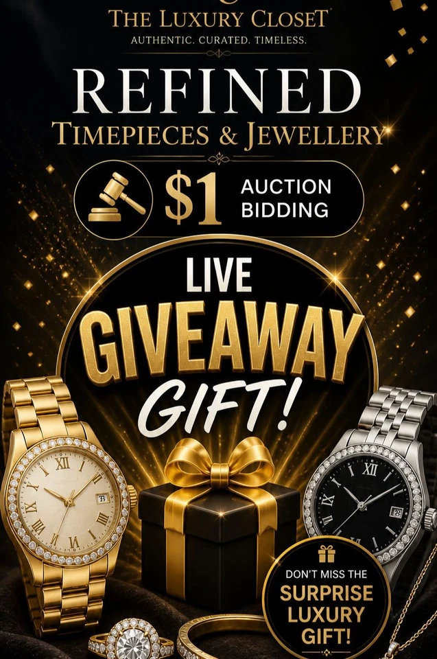 Refined Timepieces & Jewellery | $1 Auction Bidding | Live GIVEAWAY GIFT!