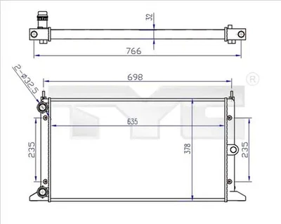 Radiateur d'eau ailettes jointes mécaniquement 737-0043-R TYC pour VW FORD SEAT - Photo 1/4