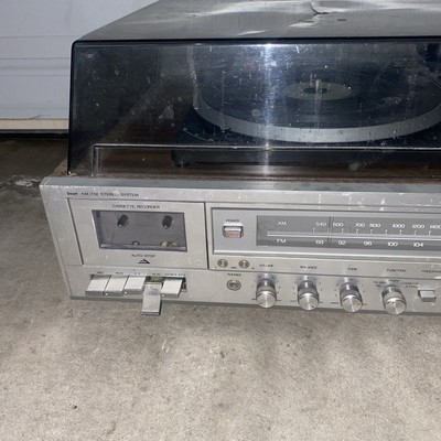 Vintage Sears AM/FM Stereo System Turntable Cassette 8 Track