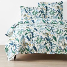 Rifle Paper Co.Peacock Classic Smooth Sateen Duvet Cover - Ivory Multi, King