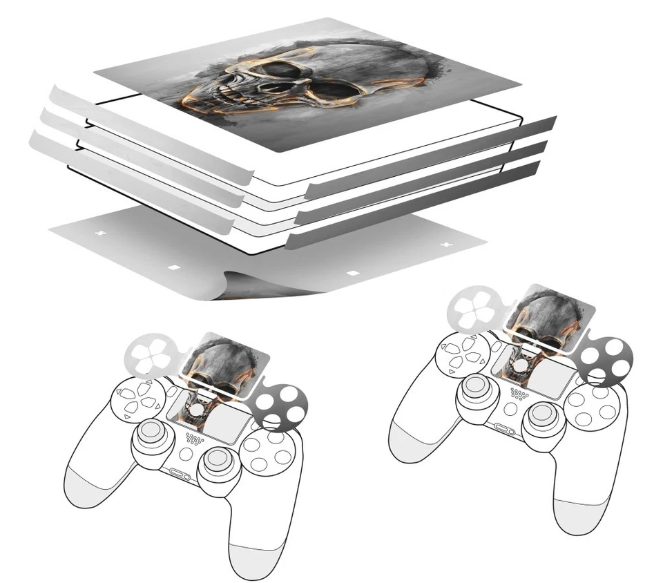 Speedlink Design-Skin Totenkopf Folie Aufkleber Sticker Vinyl für Sony PS4 PRO - Bild 2 von 4