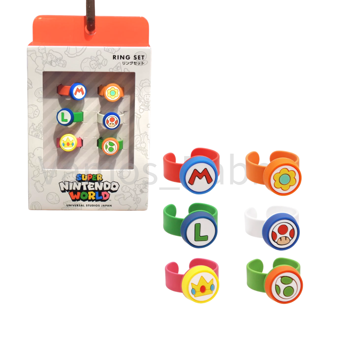 Universal Studios Japan Ring Set Luigi Yoshi Peach Super Nintendo