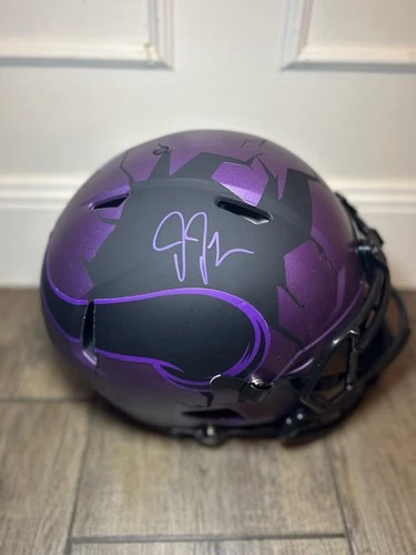 Justin Jefferson Autographed Helmet Radtke Certified Limited Edition 7/18