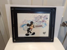 Framed Art of Disney Animation Gallery Sericel Mickey Mouse & Friends Limousine