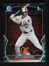 2023 Bowman Draft Chrome Aqua Lunar Crater Refractor 61/125 Jake Cunningham 0lj0