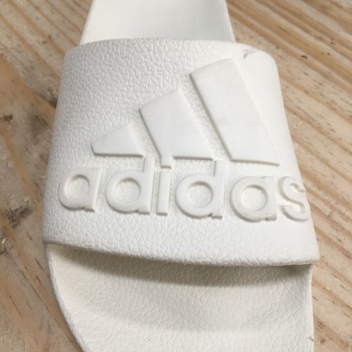 Adidas Sandals Womens 9D Adilette Aqua Slide White Slip On Open Toe Casual Flats - Picture 14 of 17