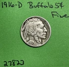 1916-D Buffalo 🦬 Indian Head Nickel 5c Fine