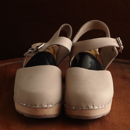 Lotta From Stockholm Heels WMS SZ EU 37 US 6.5-7 Beige Highwood Mary Jane Clog - Picture 4 of 18