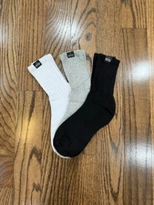 Alo Yoga Unisex Half-Crew Scrunch Socks 3 Pairs Bundle