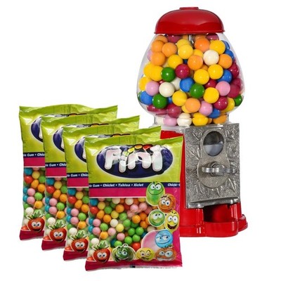 Bubble Gum Kaugummiautomat 23cm & 4x Bubble Gum Balls Kaugummis 1kg
