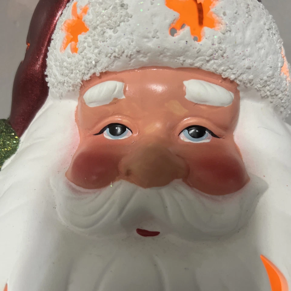 圣诞老人 9 英寸 x 6 英寸无焰 LED 蜡烛带定时器 家庭反射 — 第 3/4 张图片