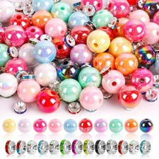 50 Focal Rainbow Acrylic Beads 200 Spacer Beads, Beads for Beadable Pens - Per