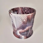 Vintage Slag Glass Daisy Vase Planter Purple & Milk White Glass