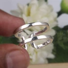 Handmade Double Band Ring 925 Sterling Silver Womens Stack Ring Jewelry
