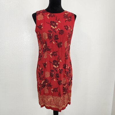 Sag Harbor Red Floral Tank Top Tunic/Shift Dress Knee Length Size S | eBay Sag Harbor Red Floral Tank Top Tunic/Shift Dress Knee Length Size S | eBay