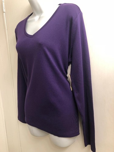 NWT SONOMA WOMEN'S LAVENDER V-NECK, COTTON GOLF SWEATER, XL RETAIL $45.00-$21.00 - Picture 2 of 4