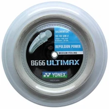 Yonex BG66 Ultimax (Metallic White) 656ft 200m Reel Badminton String
