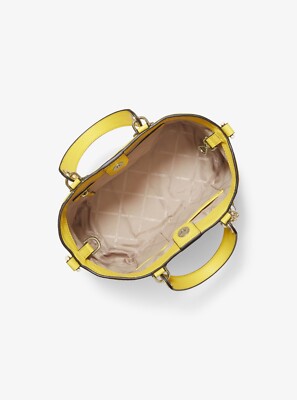MICHAEL KORS Brooklyn スモールレザーサッチェル MICHAEL KORS Brooklyn Small Pebbled Leather Satchel Sunshine